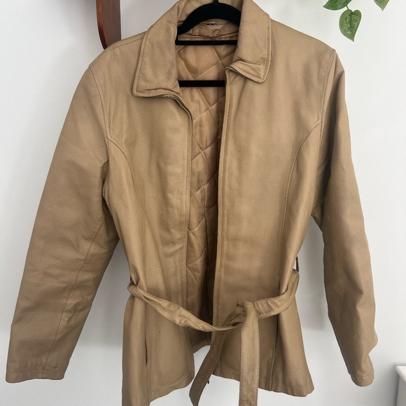 Light Tan Leather Jacket - Picture 1 of 3